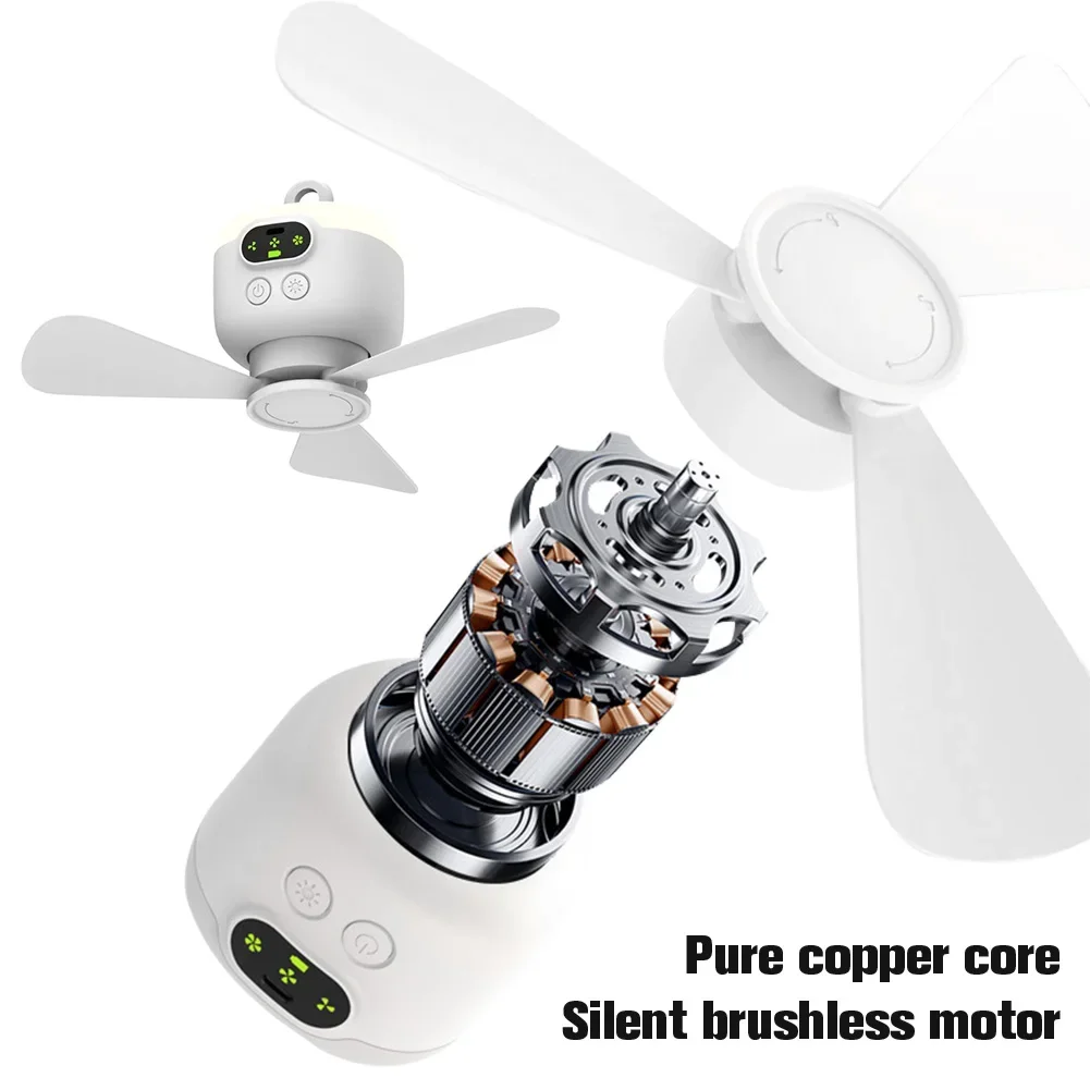 

Portable Ceiling Fan Light Rechargeable Camping Fan with Remote Control Tent Fan Outdoor Fan for Outdoor Camping Dorm