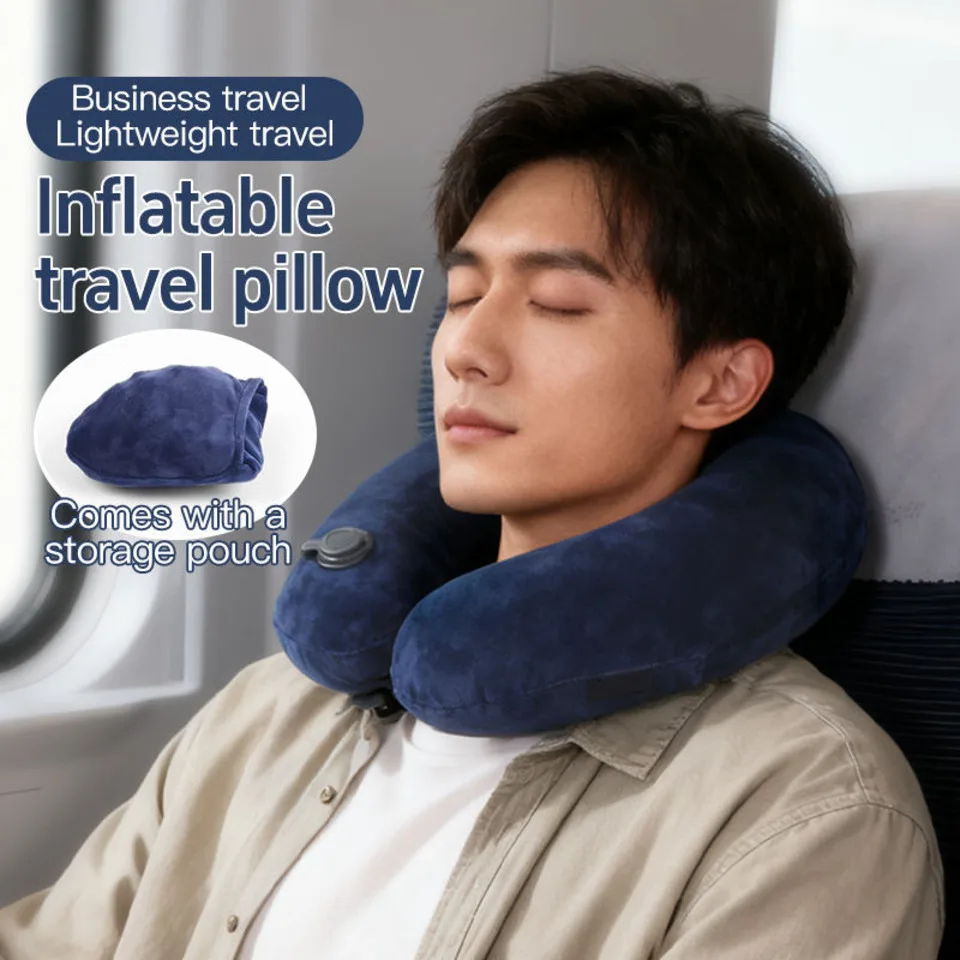 

Inflatable Travel Portable Pillow U-Shaped Pillow For High-Speed Trains And Long-Haul Flights Neck Protection Sleeping Aid