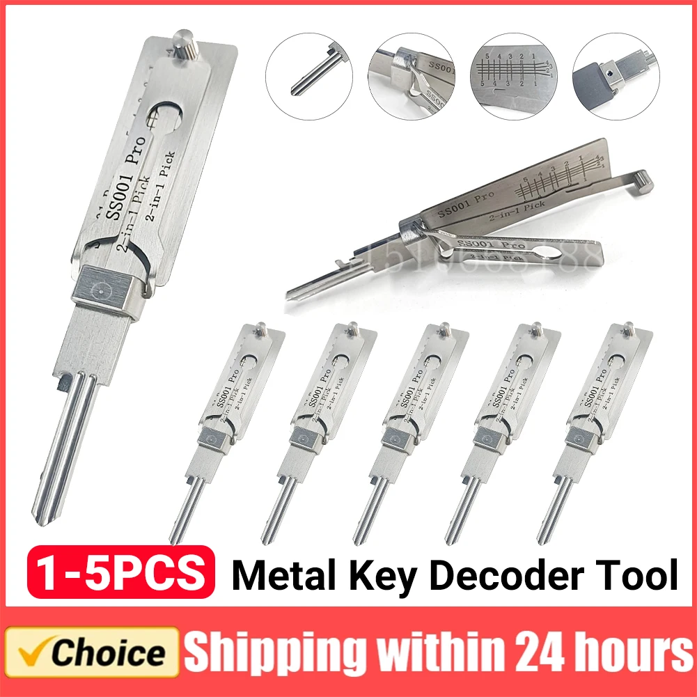 Stainless Steel Key Decoder SS001 Pro O-ring Pickup Kit Hook Hand Tool Maintenance Repair Kit Only for Straight Groove 1-5Pcs