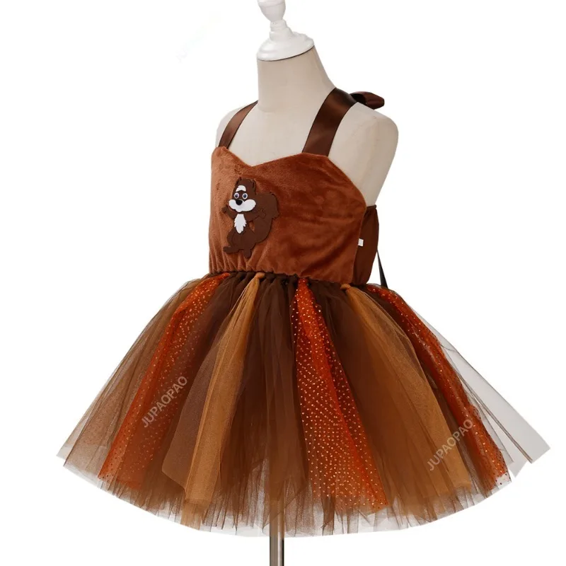 Children\'s Day Costume Children\'s Squirrel Dress Animal Cute Dress Children\'s Day Performance Costume Role Play Tutu Dress 1-12Y