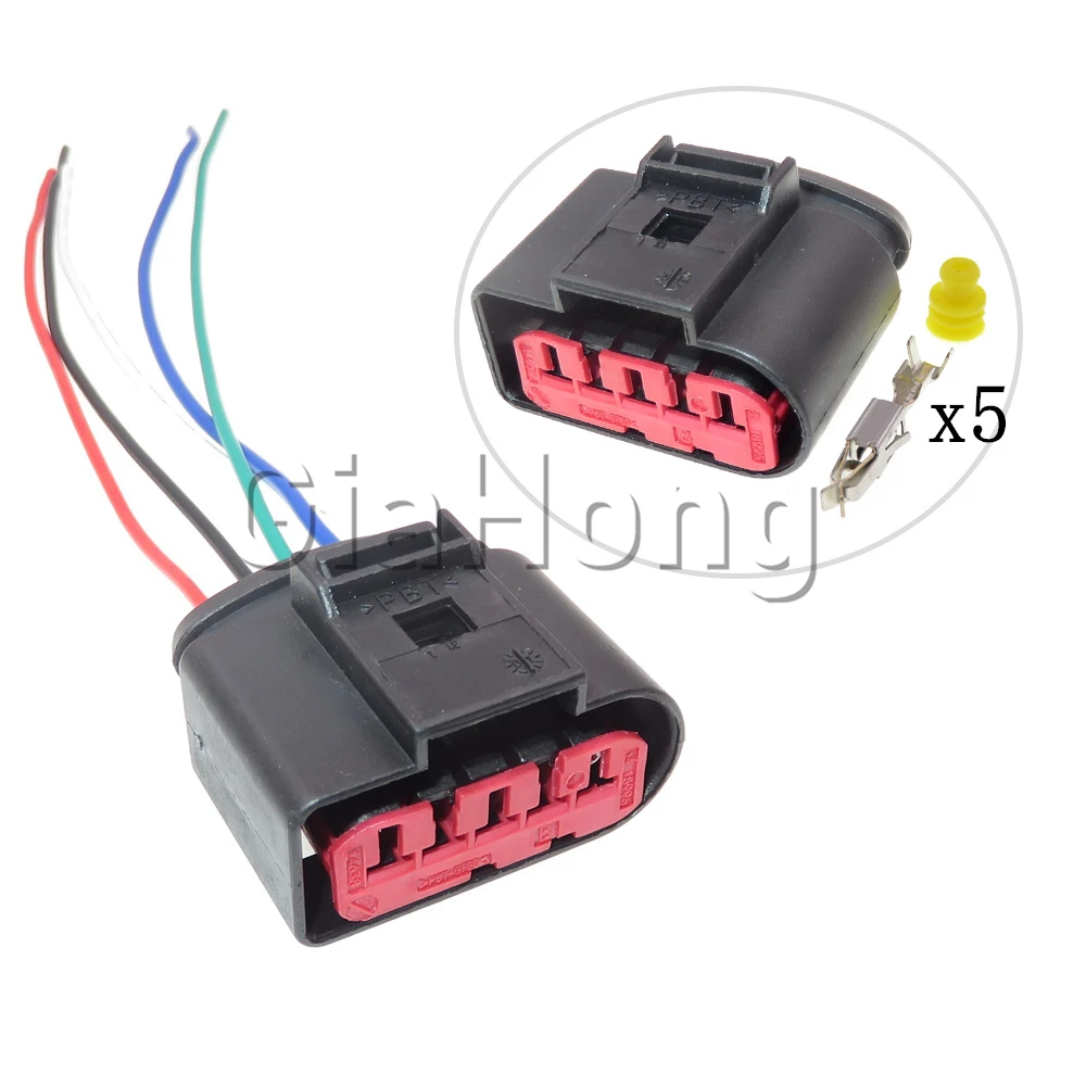 1 Set 5 Ways Auto Wire Connector AC Assembly For VW Audi Automotive Mass Air Flow Plug 1J0973775A Car MAF Sealed Socket