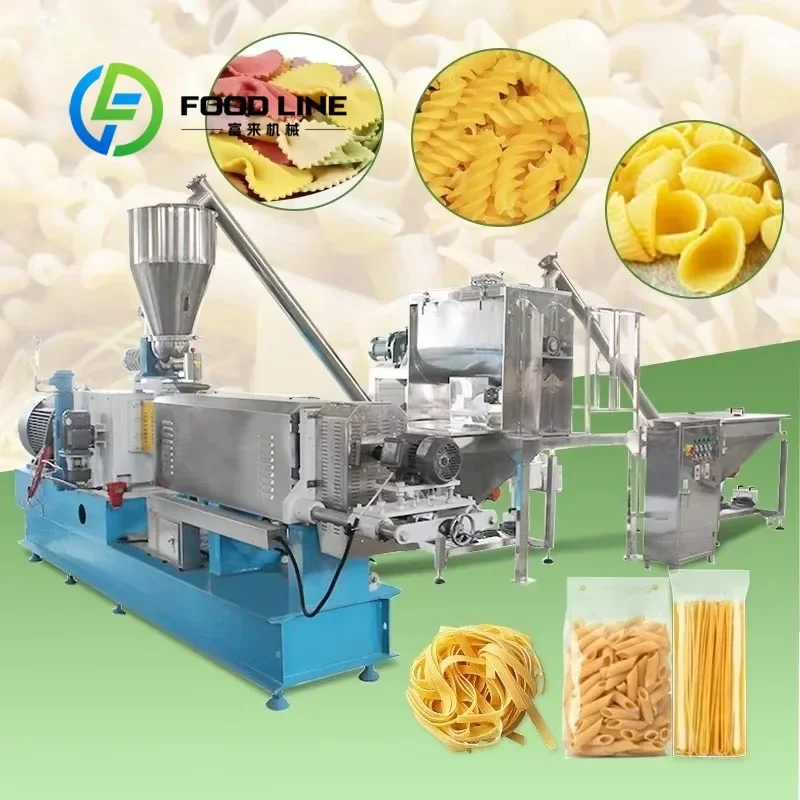 Spaghetti Macaroni Production Plant 300kg h with Extruder Mixer Former and Dryer Complete Equipment Customize