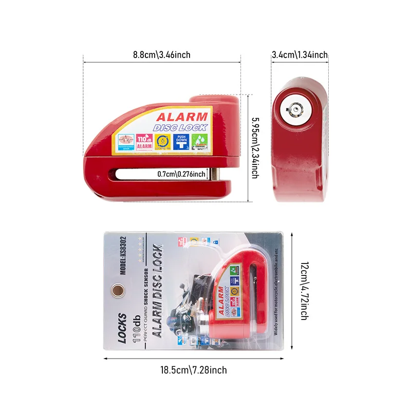 Universal Motorcycle disc brake lock Alarm Reliable Wheel PadlockMotorcycle Bicycle Lock Alarm Safety Protection Accessories image 6