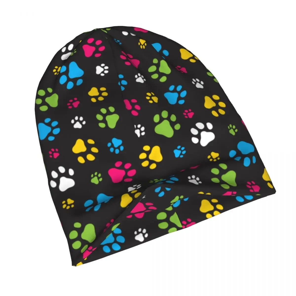 Colorful Dog Paw Animal Foot Prints Cap Cool Unisex Outdoor Skullies Beanies Hats Spring Warm Dual-use Bonnet Knitting Hats