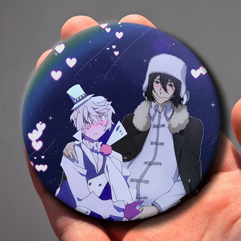 Sigma,Fyodor D‌,Gogol Cute Cartoon Characters Badge on Backpack Accessories Manga Icons Pins Anime Brooches for Bag Decor Gifts