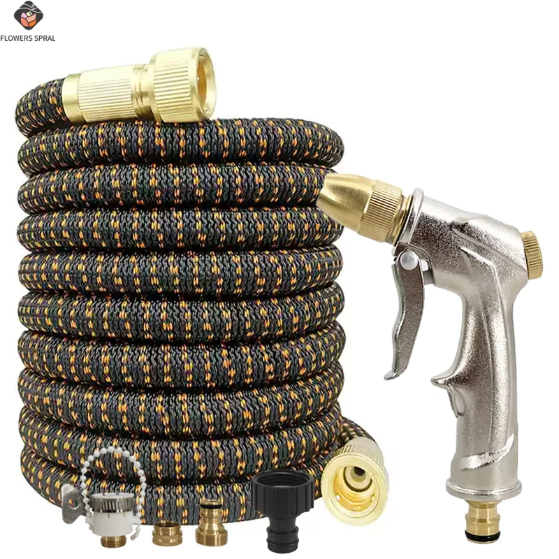 Heavy Duty Telescopic Garden Hose, Metal High-Pressure Water Gun, Multifunctional, Used For RV Cleaning And Garden Irrigation