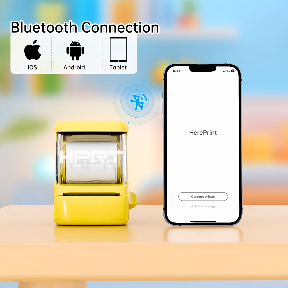 เครื่องพิมพ์ฉลาก New1 ขนาด 2 นิ้ว แบบพกพา ไร้หมึก ใช้บลูทูธ สำหรับธุรกิจขนาดเล็ก บ้าน โรงเรียน เครื่องพิมพ์สติกเกอร์สำหรับพิมพ์ที่อยู่