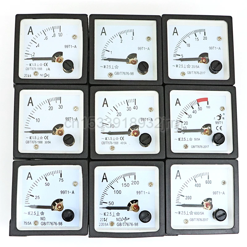 1Pcs 99T1 AC Ammeter 99T1A 1A 2A 3A 4A 5A 10A 20A 30A 40A 50A 75A 100A And Miniature Zero Sequence Current Transforme