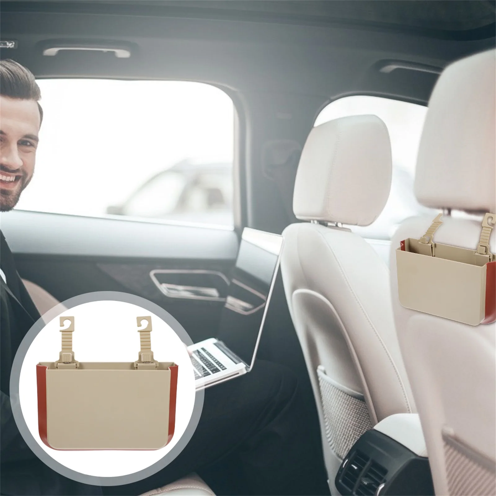 

Durable Abs Tpe Car Trash Can Leak Proof Vehicle Mounted Garbage Bin Compact Lightweight Design For Auto Interior