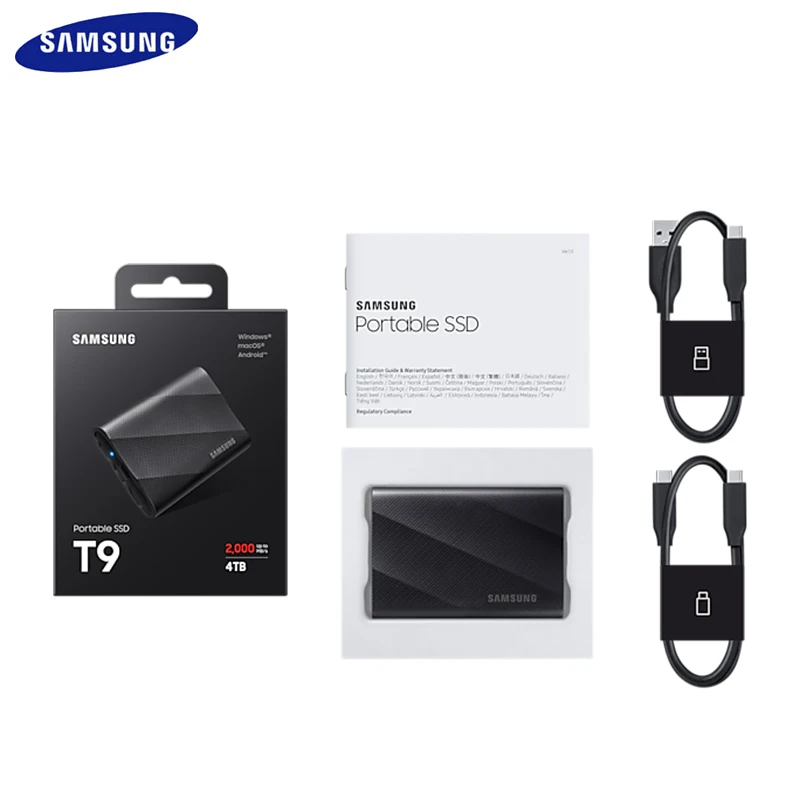 Imagem -06 - Samsung-unidade de Estado Sólido Externo Disco Portátil Pssd para Laptop e Desktop Tipo-c Usb 3.2 Gen2x2 1tb 2tb 4tb t9