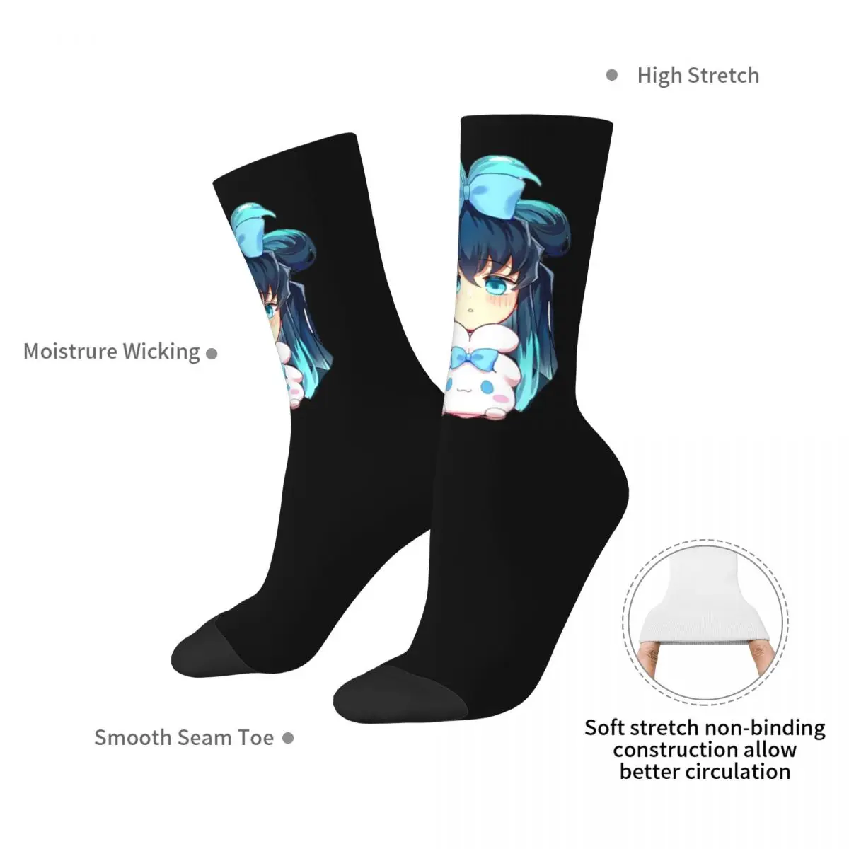 かわいい時崎無一郎靴下原宿高品質ストッキングオールシーズンロングソックスアクセサリー男性用女性用クリスマスギフト