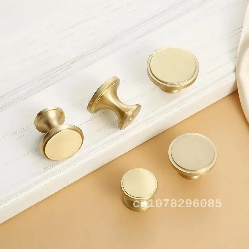 

Round Brass Dresser Knobs, Drawer Pulls Handles, Cabinet Door Knob Handle, Simple Golden Kitchen Hardware, Furniture Wardrobe Pu