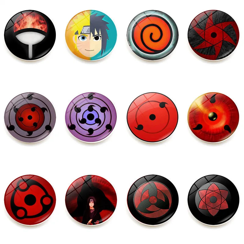 Naruto Sharingan Refrigerator Stickers Anime Surrounding CrystalGlass FurnitureMagnetic StickersDecorations Children\'s ToysGifts