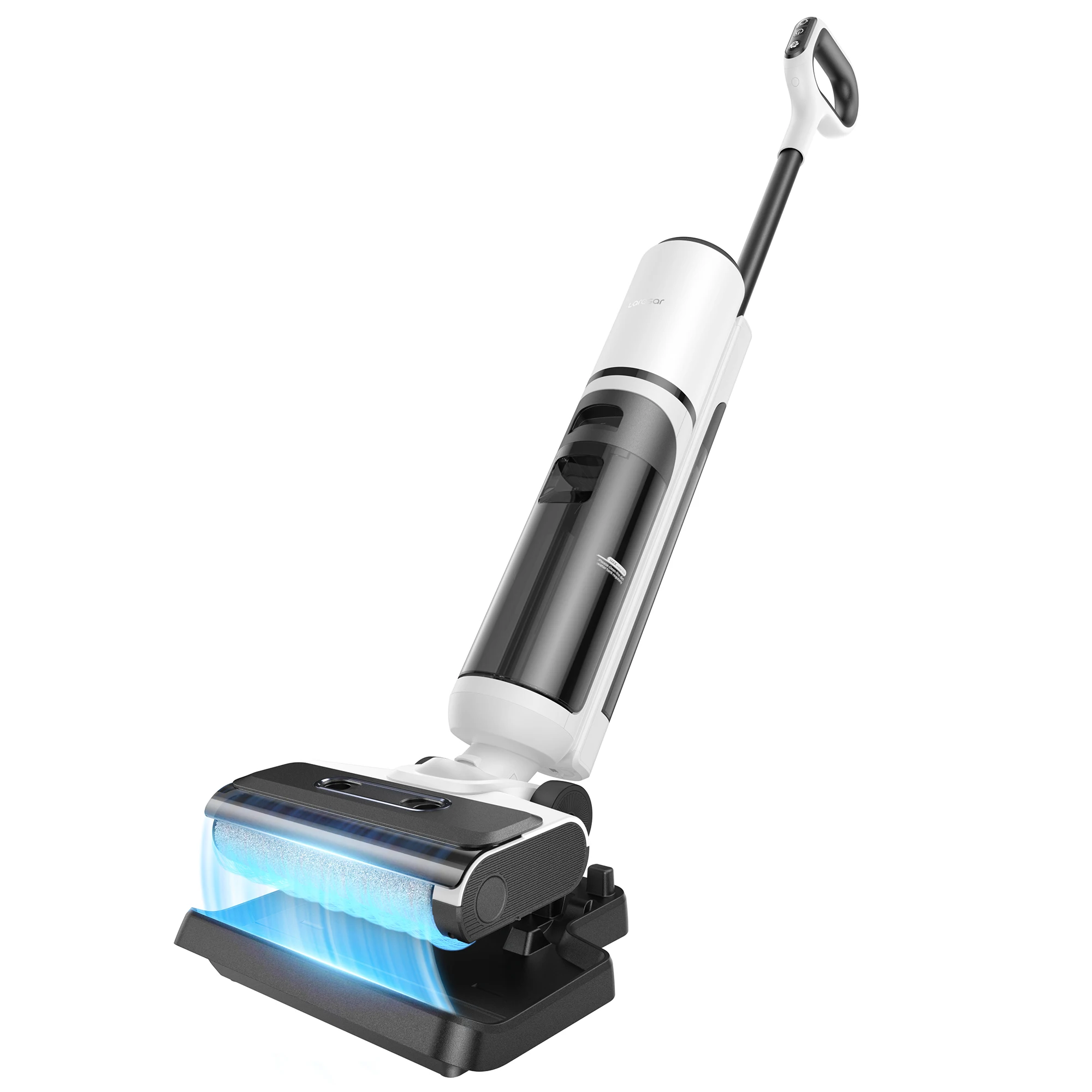 Laresar M5 Draadloze Nat-Droog Stofzuiger met Air Dry Edge Borstel, 48 min. gebruiksduur, rechtopstaande steelstofzuiger, alles-in-één apparaat voor vloerreiniging in huis.