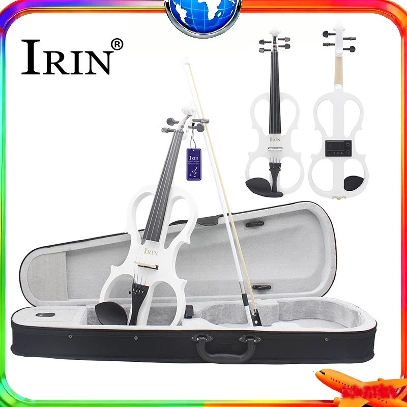 IRIN AU-03 4/4 كمان كهربائي لوحة القيقب مجموعة كمان كهربائي مع ملحقات حافظة كمان كهربائي احترافي للممارسة