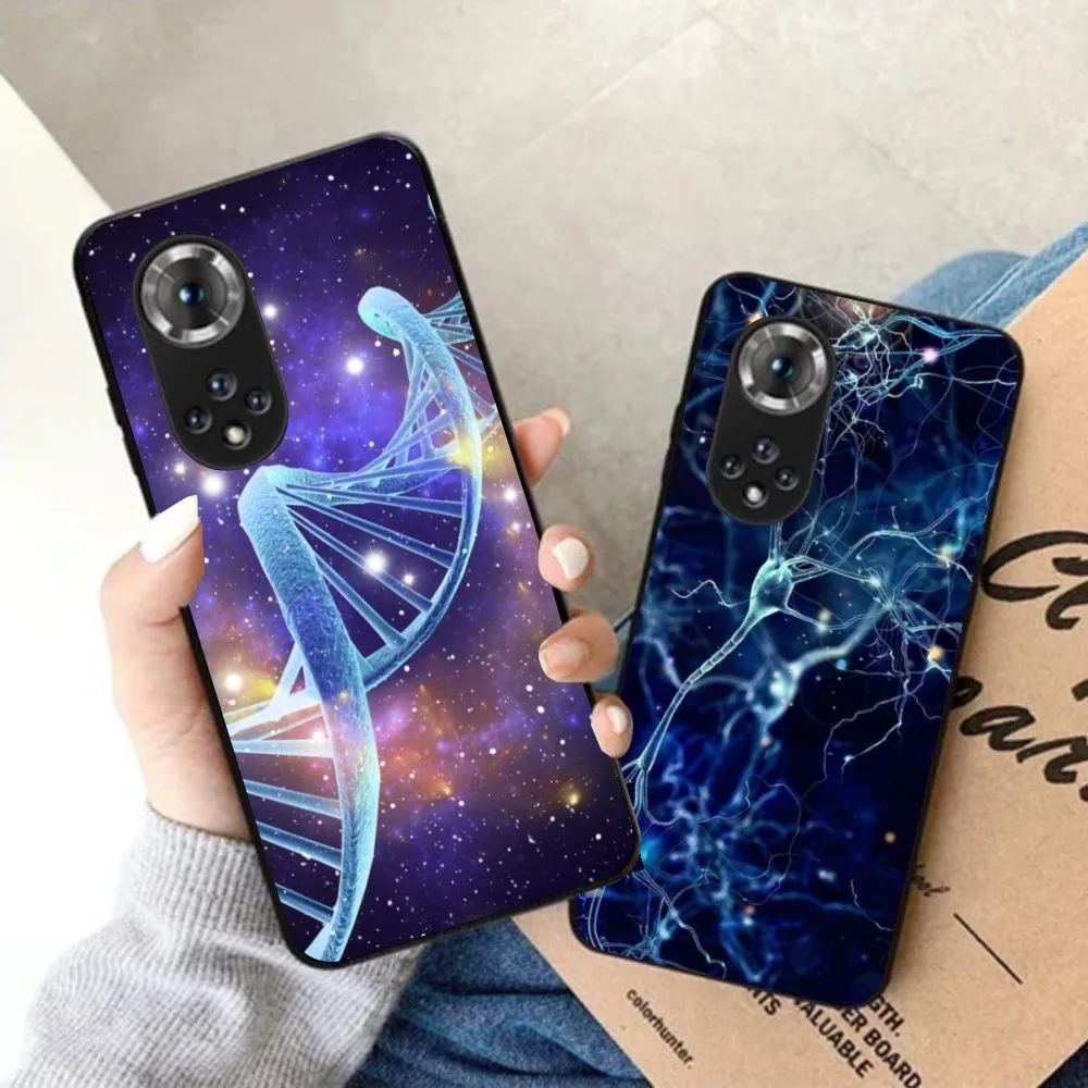 DNA Brain Neuron Mobile Phone Case for Honor 90 70 50 20 7S X9 X8 X7 Magic 4 3 Pro Black Soft Phone Cover Funda