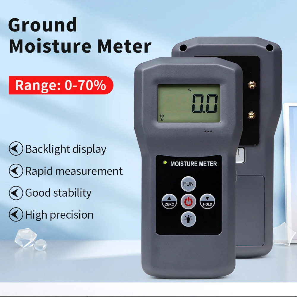 

Digital LCD Pneumatic Floor Ground Moisture Meter 0-70% for Concrete Stone Fireproof Board Plaster Ceiling Walls