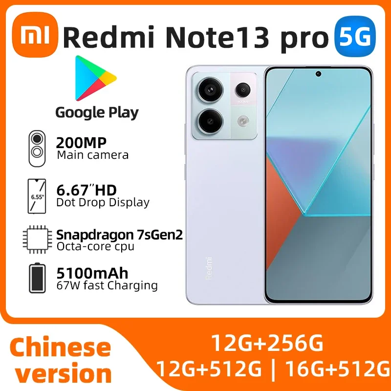 Chinese version Xiaomi Redmi Note 13 Pro 5G Smartphone 6.67