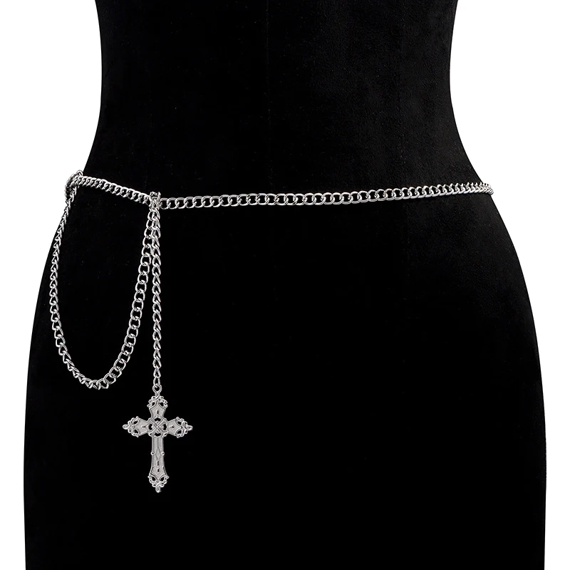 فاسق القوطية الصليب الخصر سلسلة JK التنانير السراويل سلسلة للنساء الفتيات سلسلة الجسم البسيطة هدية التبعي