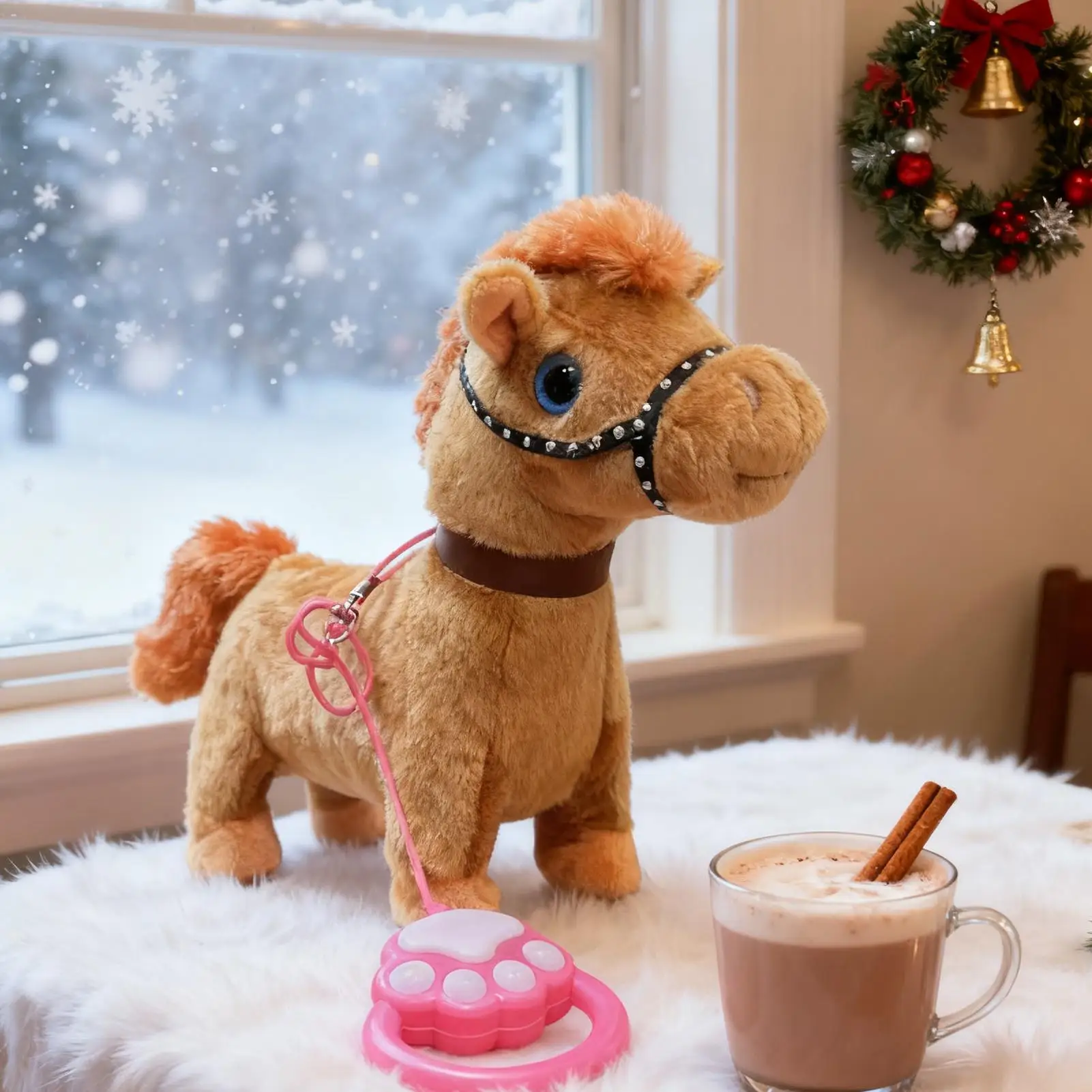 For Living Room Electric Pet Horse Realistic Soothing Interactive Children Electric Toy Walking Horse For Preschoolers Teens