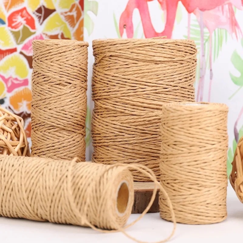 100meters 1.5mm Paper String Rope Heavy Duty Twine Rope, Thick Natural Paper Rope for Gardening, Crafting, and Home Decor