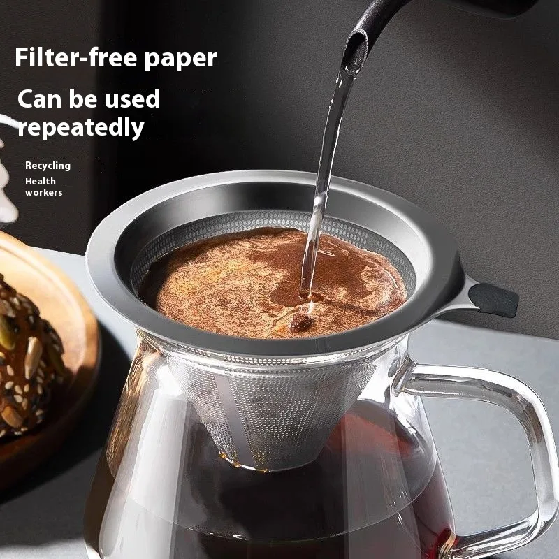 

Premium Reusable Coffee Filter Mesh Fine Stainless Steel Pour Over Cone Dripper Brewer for Manual Hand Drip Coffee Making