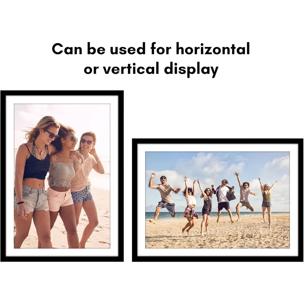 إطار صورة كبير مقاس 28 × 40 مع زجاج شبكي - شاشة حائط سوداء واسعة للصور والملصقات والفنية - سهلة التعليق