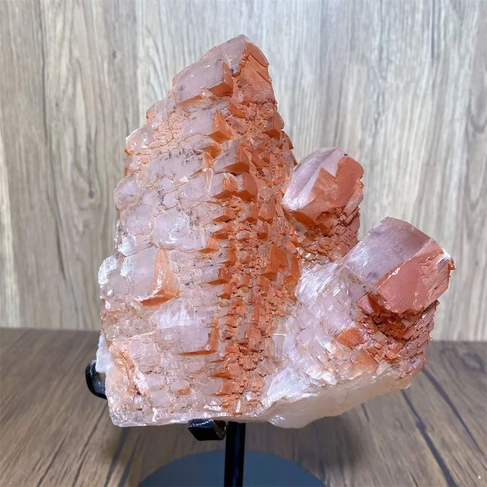 Natural Large Red Calcite Specimen Raw Stone Flashy Crystals Rocks Healing Crystal Reiki Home Decor GIft+Stand