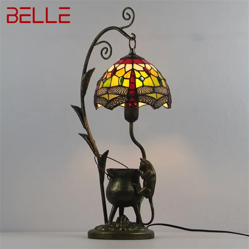 

TEMAR Tiffany Glass Table Lamp LED Modern Creative Design Novelty Desk Light For Decor Home Living Room Hotel Bedside