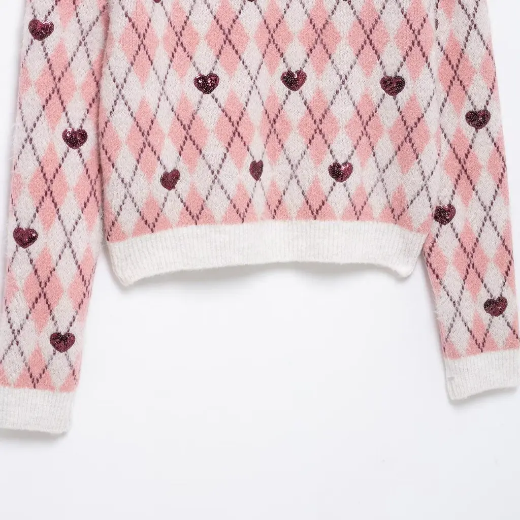 

Женский милый модный свитер с длинным рукавом и круглым вырезом в форме сердца, весеннее новое поступление