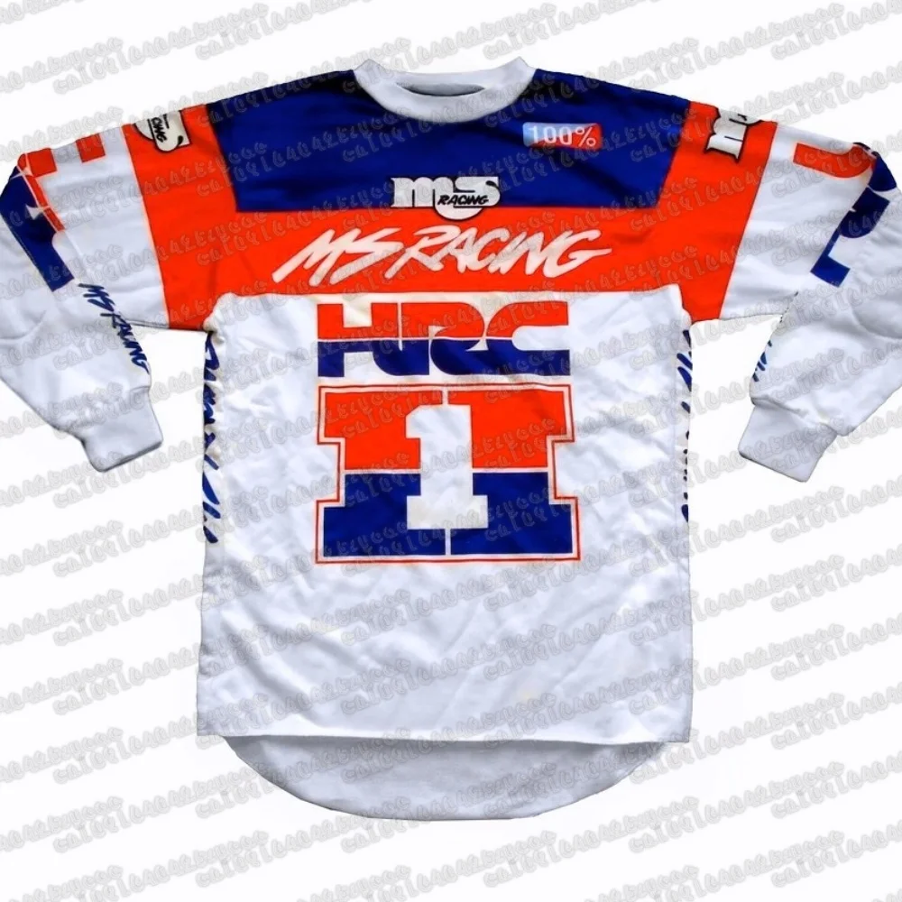 

Винтажная редкая гоночная майка Honda HRC Ms Racing PRO 2025 года, красная, синяя, дышащая рубашка Y2K для езды на велосипеде по бездорожью и горах