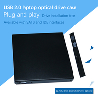 Slim USB 2.0 12.7mm IDE To External CD DVD Optical Drive Enclosure Case Laptop Laptop Optical Drive External Box