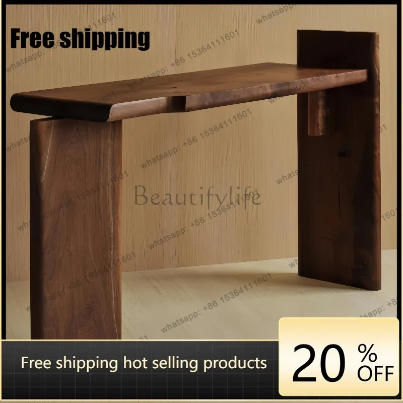 YJ Designer High-end Solid Wood Console Table Modern Minimalist Wall Side End Table For Entryway Hallway Foyer Decor