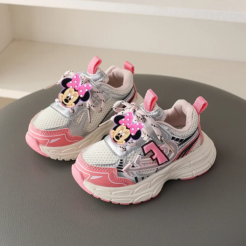 Zapatillas deportivas para correr para bebé, zapatos deportivos de Disney, zapatos para niña pequeña, zapatos informales de suela blanda de malla para niño, primavera y otoño