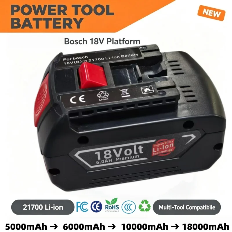 Replacement Lithium‑ion Battery For Lpega 18V 5.0‑18.0Ah Power Tool Battery GBA GSR GSB BAT618 BAT609 BAT620