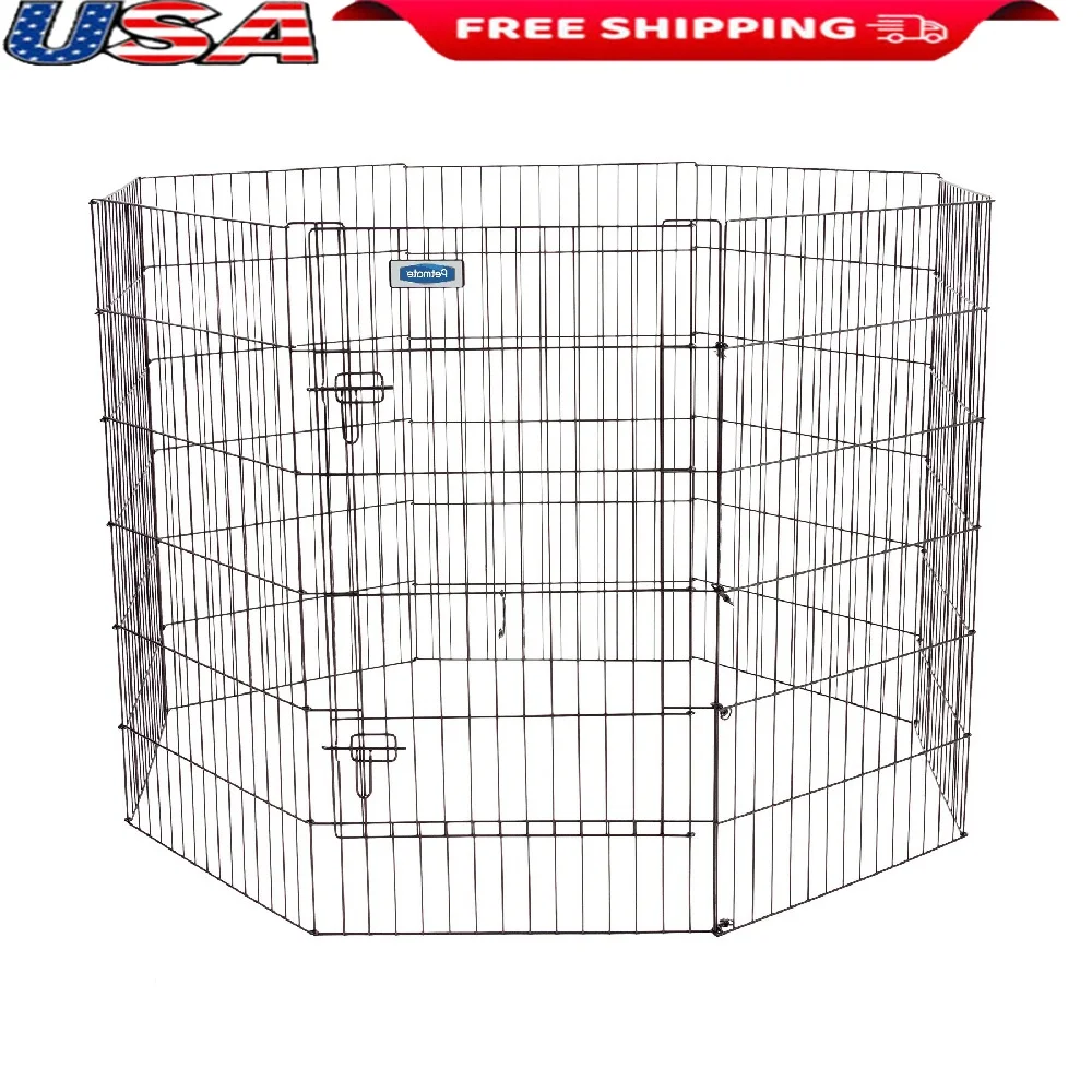 

Looped Wire Dog Exercise Pen with Door Adjustable Modular Design Portable Foldable Indoor Outdoor Safe Play Area