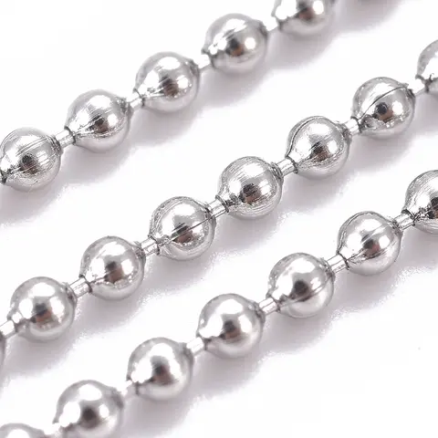 Correntes esféricas de aço inoxidável 304 de 10m, 1.5mm 2mm 2.5mm 3mm 4mm 6mm 8mm 10mm com carretel, soldado para fazer jóias diy