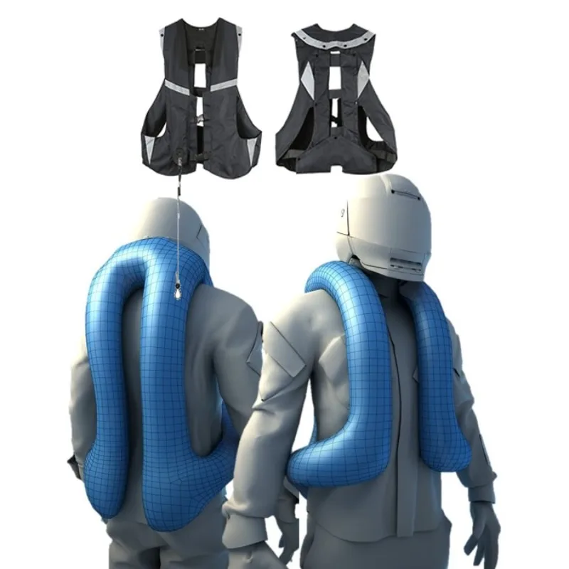 

Защитный надувной жилет с подушкой безопасности для мотоциклистов, спортивная экипировка, защита шеи и спины, большие размеры, жилет с подушкой безопасности