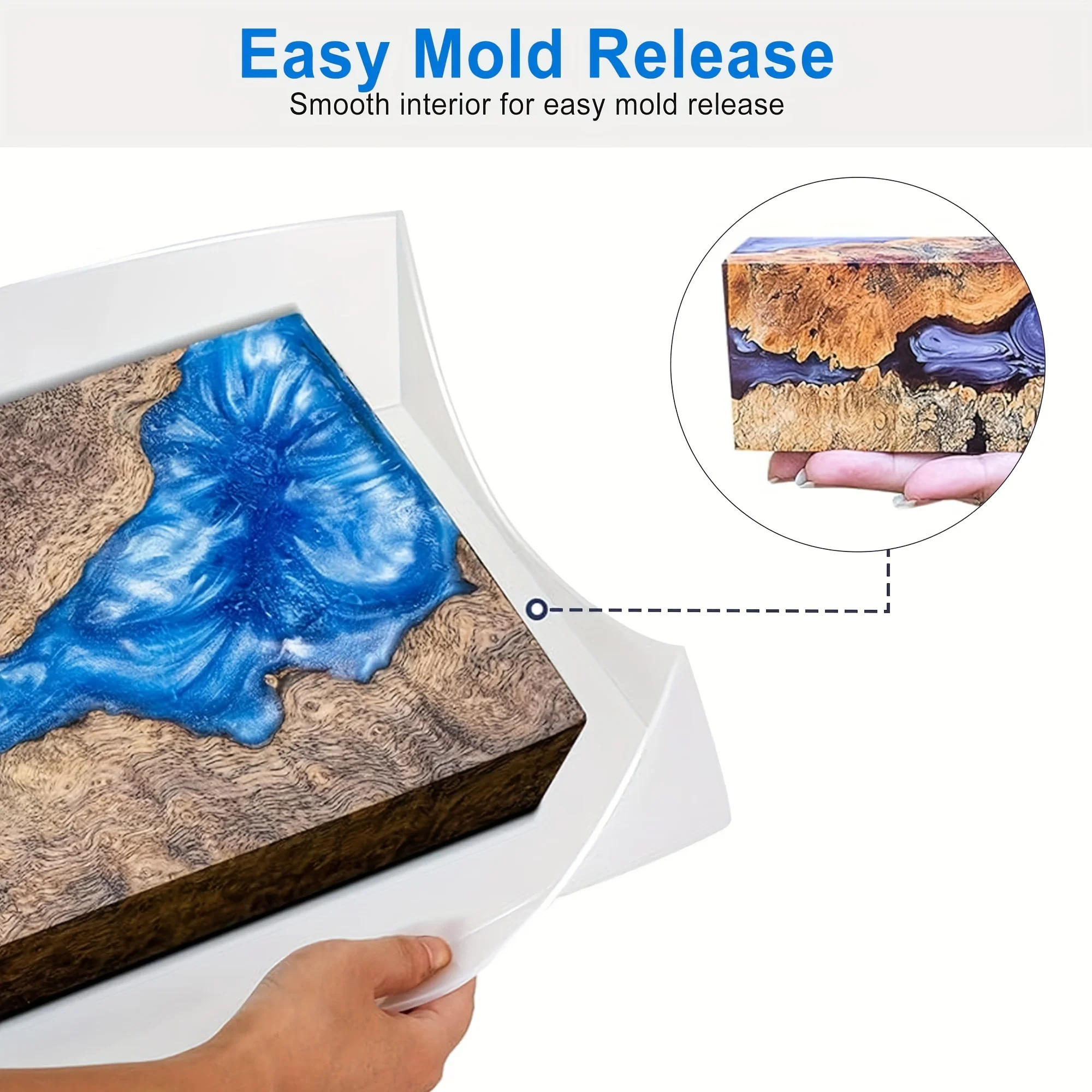 

Reusable Large Rectangular Silicone Mold for DIY Epoxy Resin Coffee Table Wood Pallet Making Accessories