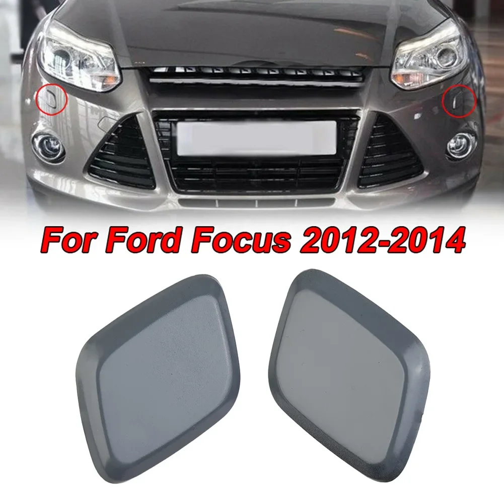 1 Pair Gray Headlight Headlamp Washer Jet Cover Cap For Ford Focus 2012 2013 2014 Right & Left Bumpers Parts