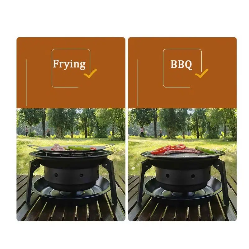 Portable Folding Camping Charcoal Stove  BBQ Grill Stove Outdoor Cookware  Picnic Heating  Barbecue Boiling Tea New ﻿