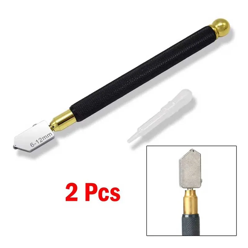 2PC Glass Knife Household Manual Multifunctional Tile Cutter Diamond Cut Thick Glass Roller Type Special Push Knife Manual Tools