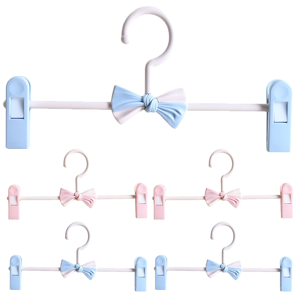

5pcs Adjustable Pants With Clips Premium Plastic Skirt Hangers Space Saving Strong Load-Bearing Non-Skid Household Gift Jean