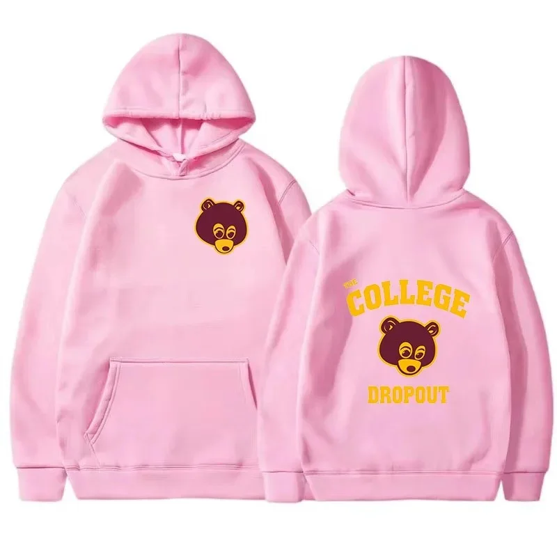 سويت شيرت كاجوال بقلنسوة برسومات هيب هوب كلاسيكية للجنسين من Kanye West 'The College Dropout' للرجال والنساء