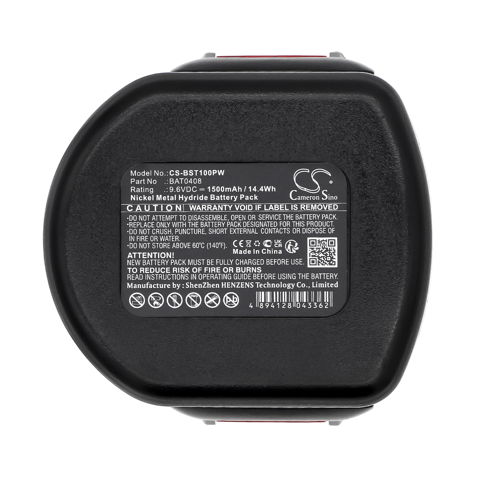 CS Replacement Battery for Bosch GSR 9.6-1,GSR 9.6-2,GSR 9.6V,GDR 9.6V,32609,32609-RT,GSR 9 PN:2 607 335 707 1500mAh / 14.4Wh