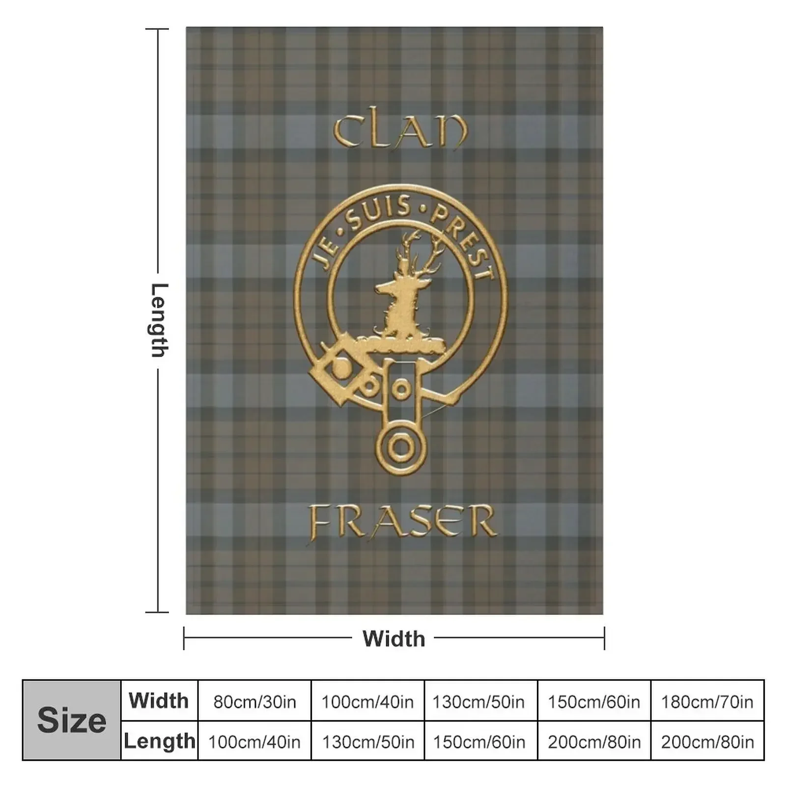 Shield Clan Fraser - Je suis Prest Throw Blanket Thermals For Travel Decorative Beds Blankets