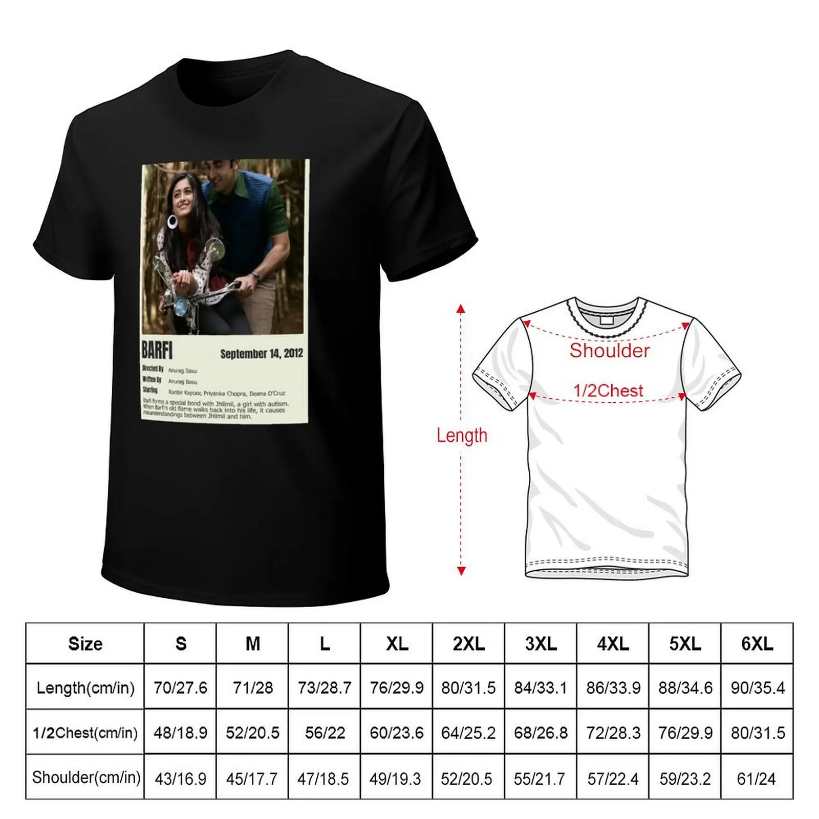 Barfi Movie Ranbir Kapoor, Ileana D'Cruz, Priyanka Chopra T-Shirt for a boy customizeds Men's t-shirt