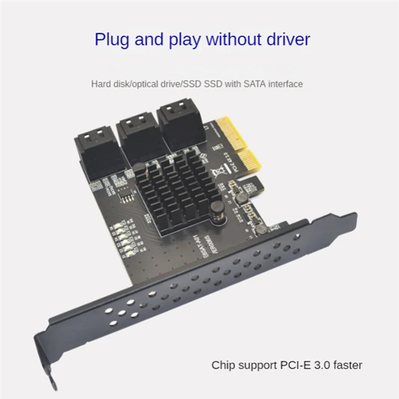 

Precisionn SATA PCI E Adapter 6 Ports SATA 3.0 To PCI Express X4 Interface Expansion Card SATA3.0 Pcie PCI-E SATA Controller For