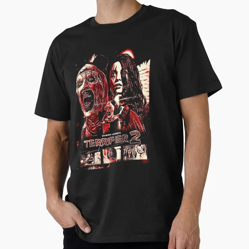 Retro Horror Movie Terrifier Art The Clown Killer Scary Halloween Gift T Shirt 0802 Short Sleeve Graphic clothes All size tops
