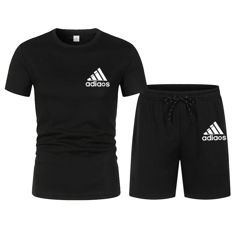 

2026 Summer Fashion Trend Leisure Sports Fitness Set Short sleeved T-shirt+Shorts Set
